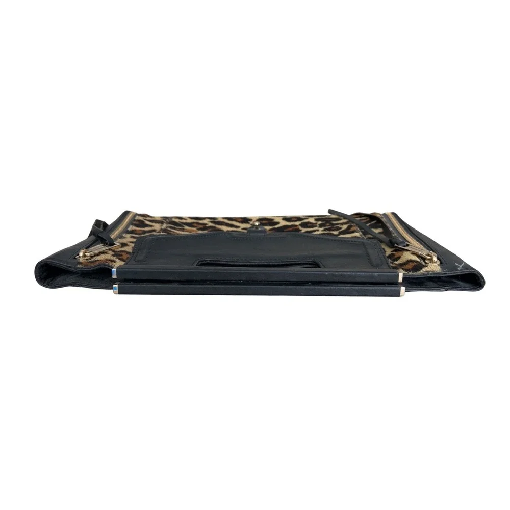 Rebecca Minkoff leopard‎ print leather clutch with tassels